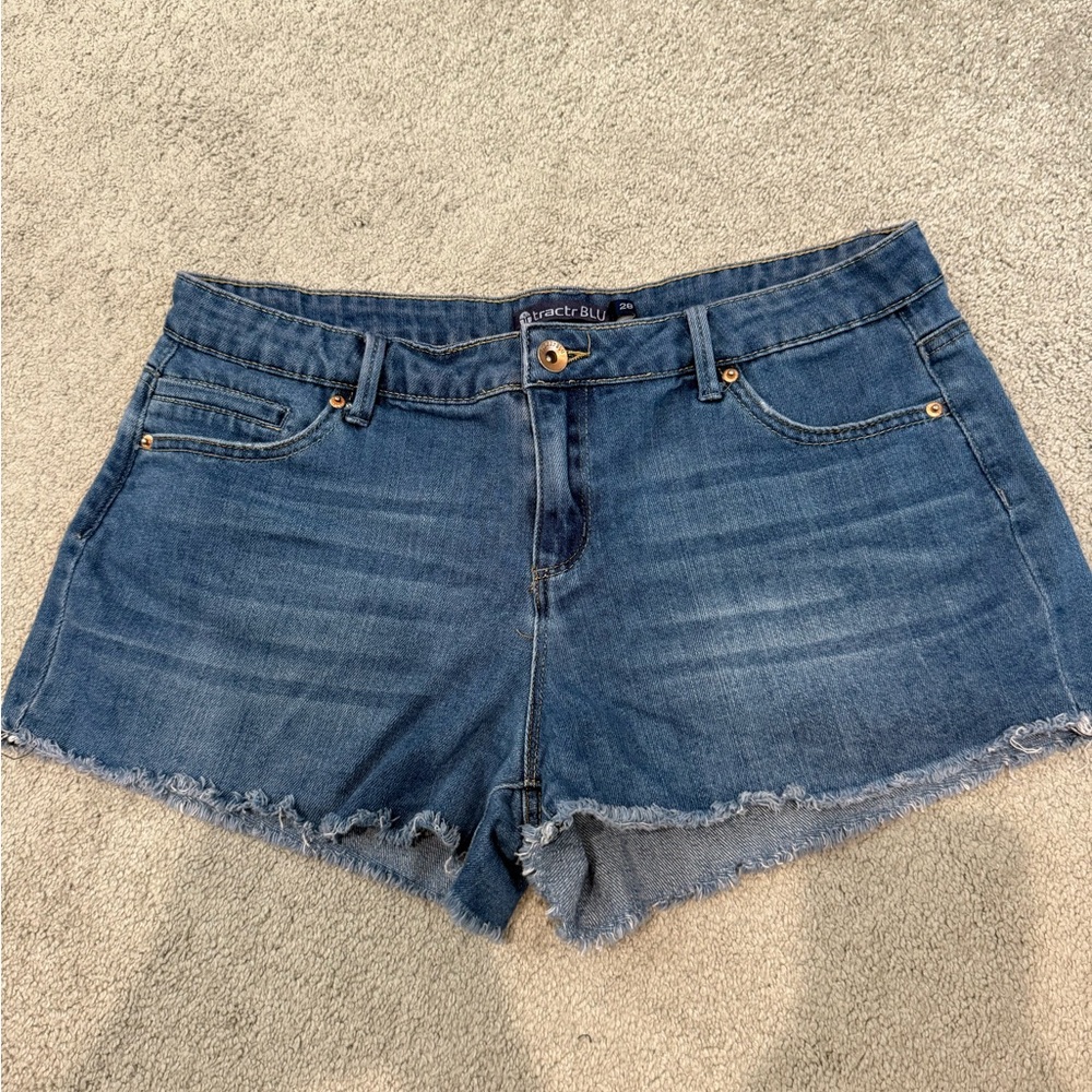 Tractr Blue Jean Shorts Classic Cut-Off Style